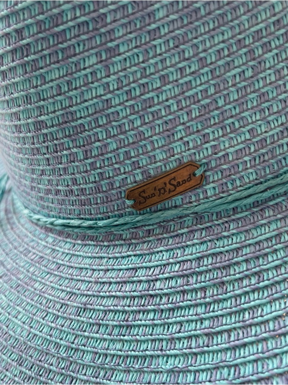 Sand & Sun Santa Monica Classic Teal & Lavender Wide-Brim Sun Hat - Picture 4 of 6